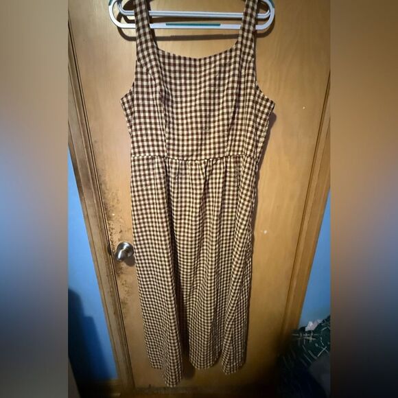 PrettyGarden Dresses & Skirts - Pretty Garden Brown & Cream Tank Maxi Dress XXL Plus Size Sundress NWT